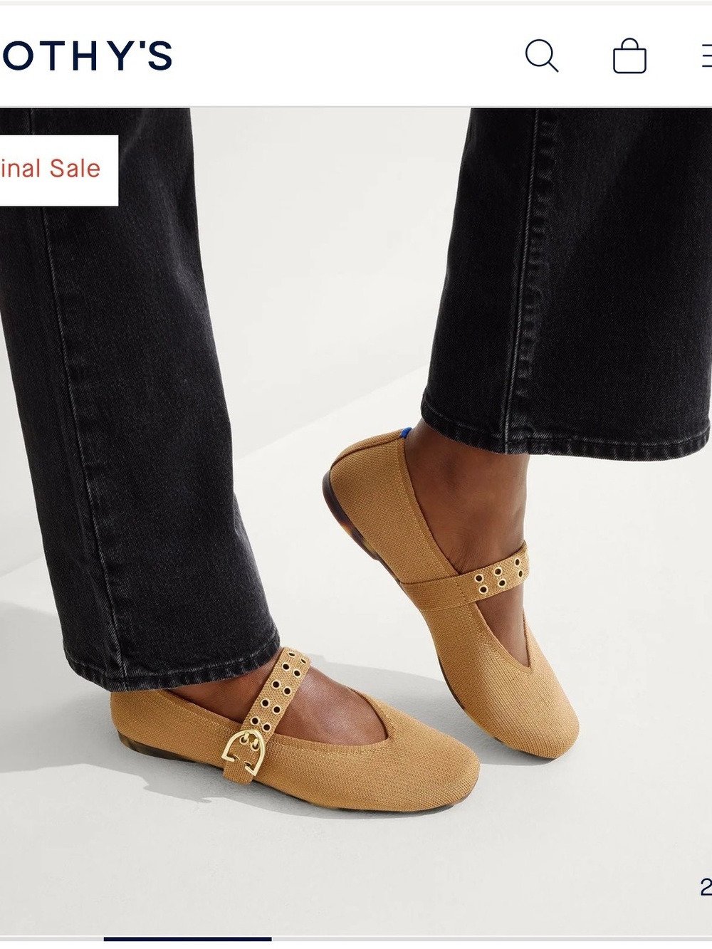 Rothy's Mary Jane Flats with Gold Buckle in Java Chip - Picture 2 of 2